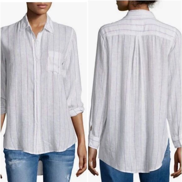 RAILS Charli White / Berry Stripe Top Size M - Picture 3 of 6